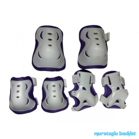 TEX ÇOCUK DİZLİK DİRSEKLİK SET   - LİLA BEYAZ