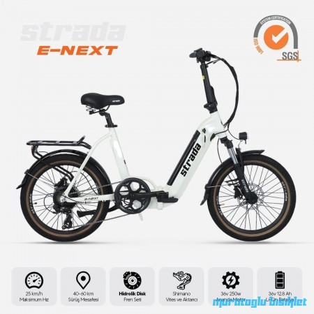 20J STRADA E-NEXT ELEKTRİKLİ KATLANIR BİSİKLET - BEYAZ 20J STRADA E-NEXT ELEKTRİKLİ KATLANIR BİSİKLET - BEYAZ