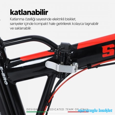 20J STRADA E-BRO ELEKTRİKLİ KATLANIR BİSİKLET - SİYAH KIRMIZI 20J STRADA E-BRO ELEKTRİKLİ KATLANIR BİSİKLET - SİYAH KIRMIZI