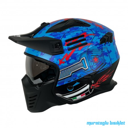 SWAY - FS-X2 TROOPER FULLFACE KASK - MAVİ KIRMIZI - LARGE BEDEN SWAY - FS-X2 TROOPER FULLFACE KASK - MAVİ KIRMIZI - LARGE BEDEN