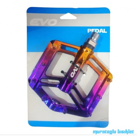 EVO Alüminyum Pedal Rulmanlı Çivili - Mor/Turuncu EVO Alüminyum Pedal Rulmanlı Çivili - Mor/Turuncu