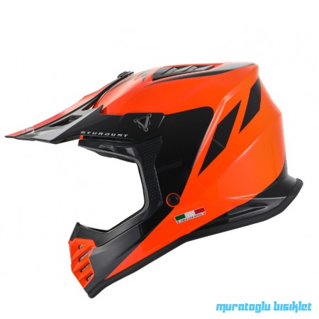 SWAY - FS-618 STARDUST CROSS KASK - PARLAK TURUNCU SİYAH - LARGE BEDEN