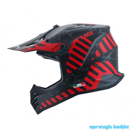 SWAY - FS-618 ALERT CROSS KASK - SİYAH KIRMIZI - XLARGE BEDEN