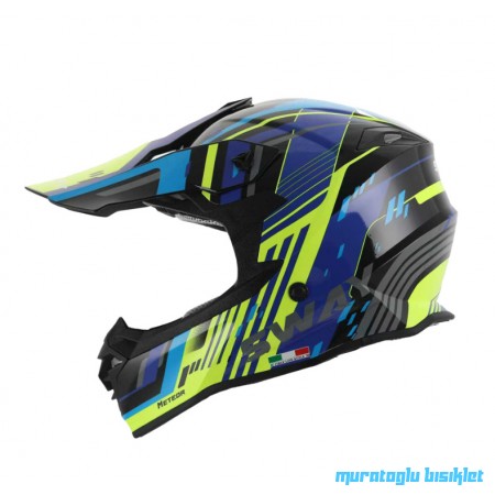 SWAY - FS-617 METEOR CROSS KASK - SARI MAVİ SİYAH - XLARGE BEDEN