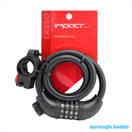 IMPACT Kilit - LASSO, 12x1000, Şifreli, Braketli, Siyah