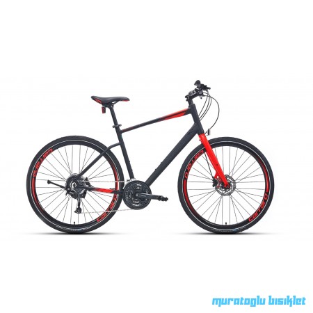 28J CARRARO SPORTIVE 328C ŞEHİR BİSİKLETİ - MAT SİYAH KIRMIZI - 48 KADRO