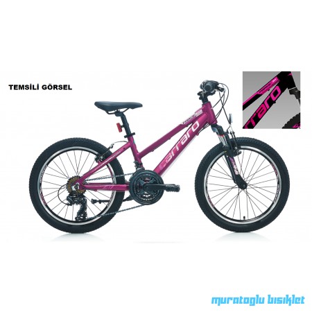 20J CARRARO FORCE 201 ÇOCUK DAĞ BİSİKLETİ - MAT SİYAH FUŞYA