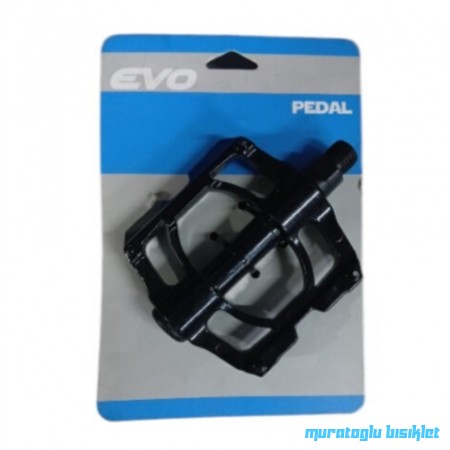 EVO PEDAL - ALÜMİNYUM, GENİŞ, YUVARLAK DİŞLİ, DÜZ - PARLAK SİYAH