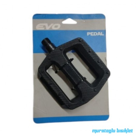 EVO PEDAL - PLASTİK , GENİŞ, REFLEKÖRLÜ, YUVARLAK DİŞLİ, ÇOK DOKULU - SİYAH