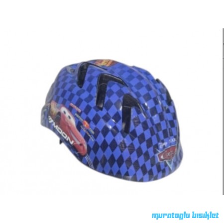 MOON M-7 ÇOCUK KASK ARABALAR KARELİ - MAVİ - S