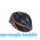 MOON MV-7 ÇOCUK KASK ÇİZGİ DESENLİ - SİYAH TURUNCU MAVİ - M