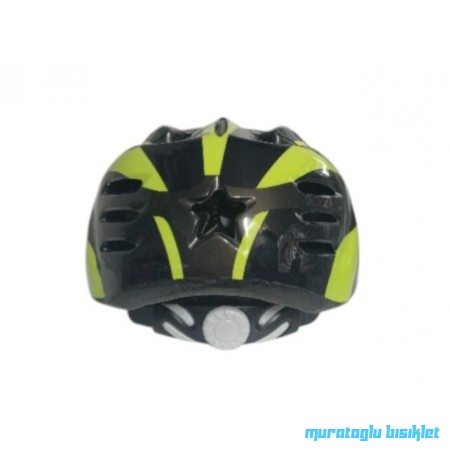 MOON MV-7 ÇOCUK KASK ÇİZGİ DESENLİ - SİYAH YEŞİL SARI - M