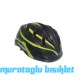 MOON MV-7 ÇOCUK KASK ÇİZGİ DESENLİ - SİYAH YEŞİL SARI - M