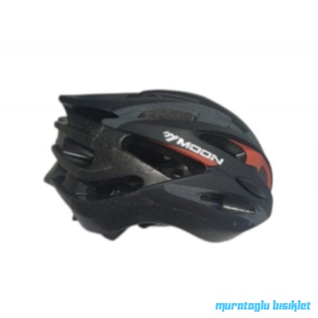 MOON MV-88  KASK IŞIKLI  -  SİYAH KIRMIZI - L