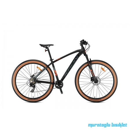 24J KRON XC 100 HD DAĞ BİSİKLETİ - MAT SİYAH TURUNCU FÜME - 33 KADRO