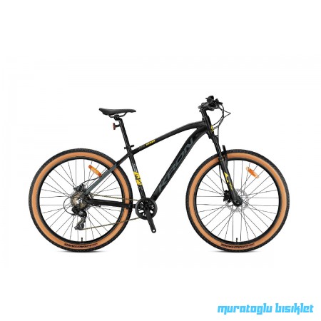 24J KRON XC 100 HD DAĞ BİSİKLETİ - MAT SİYAH SARI FÜME - 33 KADRO