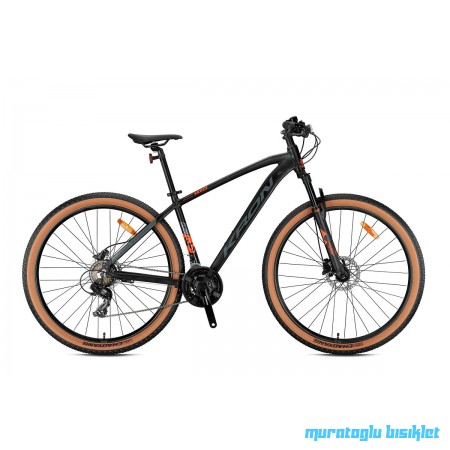 27.5J KRON XC 100 HD 21V DAĞ BİSİKLETİ - MAT SİYAH TURUNCU FÜME - 43 KADRO