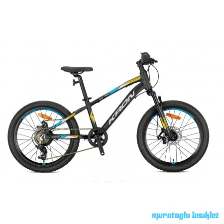 20J KRON XC75 7VİTES ÇOCUK BİSİKLETİ - MAT SİYAH SARI GRİ MAVİ