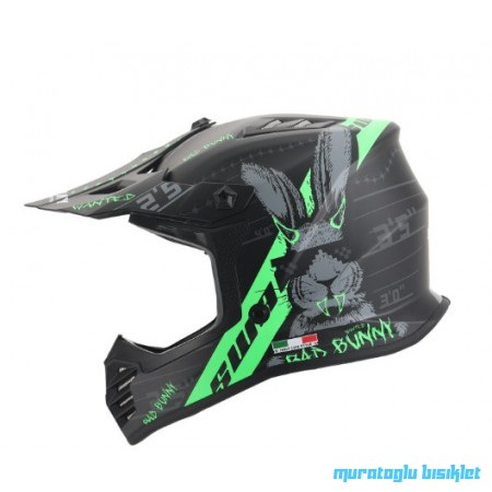 SWAY - FS-618 BUNNY CROSS KASK - SİYAH YEŞİL - XLARGE BEDEN