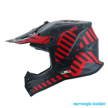 SWAY - FS-618 ALERT CROSS KASK - SİYAH KIRMIZI - LARGE BEDEN