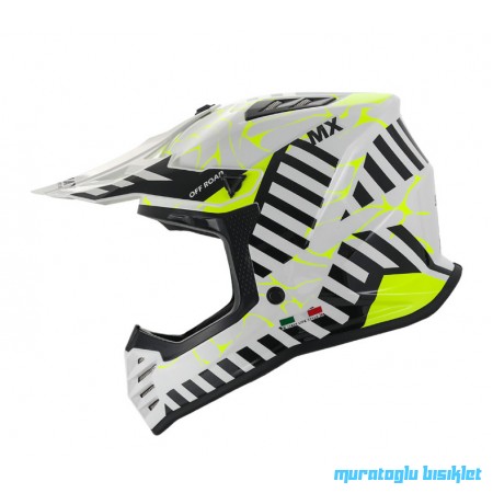 SWAY - FS-618 ALERT CROSS KASK - PARLAK BEYAZ SARI - LARGE BEDEN