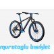 26J KRON REBEL 8V HD DAĞ BİSİKLETİ - MAT SİYAH MAVİ - 38 kadro