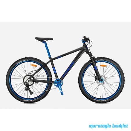 27.5J KRON REBEL 8V HD DAĞ BİSİKLETİ - MAT SİYAH MAVİ - 42 kadro