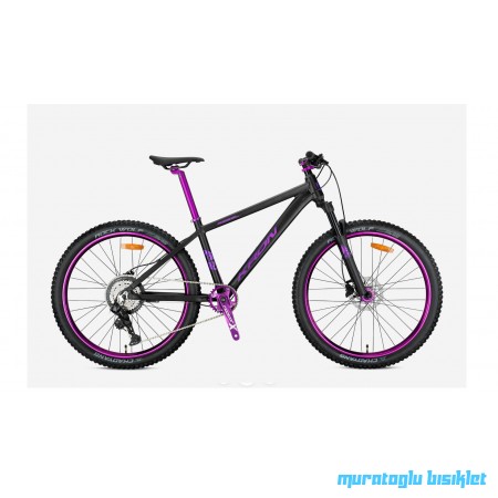 27.5J KRON REBEL 8V HD DAĞ BİSİKLETİ - MAT SİYAH MOR - 42 KADRO