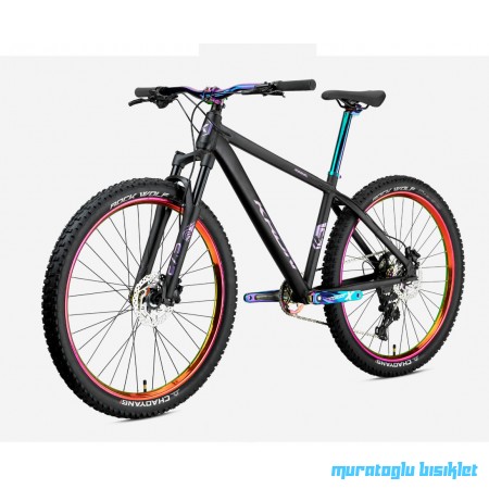27.5J KRON REBEL 8V HD DAĞ BİSİKLETİ - MAT SİYAH RAİNBOW - 42 KADRO