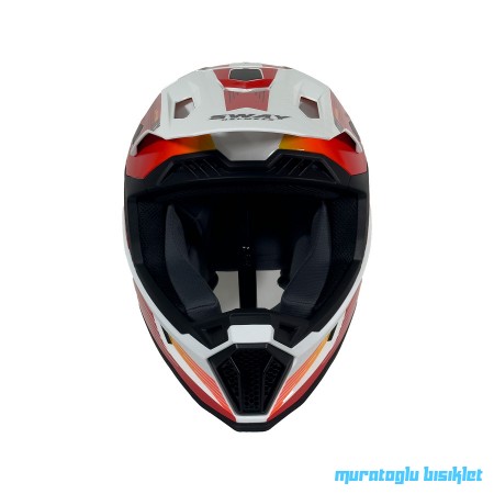 SWAY - FS-635 NOVA CROSS KASK - SİYAH BEYAZ KIRMIZI - L BEDEN