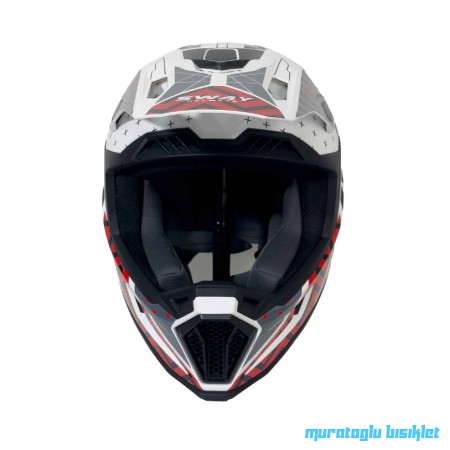 SWAY - FS-635 SUPER CROSS KASK - SİYAH KIRMIZI BEYAZ - L BEDEN