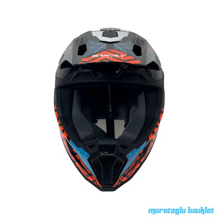 SWAY - FS-635 SUPER CROSS KASK - SİYAH MAVİ TURUNCU - L BEDEN