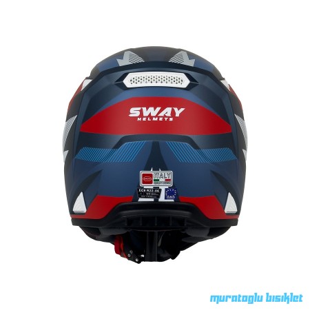 SWAY - FS-635 SHOT CROSS KASK - MAVİ KIRMIZI SİYAH BEYAZ - L BEDEN