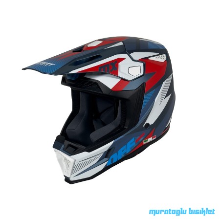 SWAY - FS-635 SHOT CROSS KASK - MAVİ KIRMIZI SİYAH BEYAZ - L BEDEN