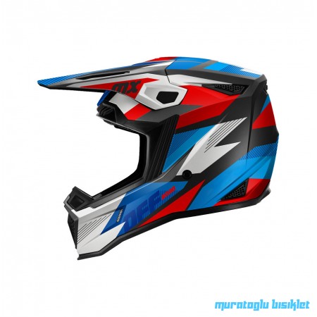 SWAY - FS-635 SHOT CROSS KASK - MAVİ KIRMIZI SİYAH BEYAZ - L BEDEN