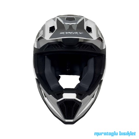 SWAY - FS-635 SHOT CROSS KASK - SİYAH GRİ BEYAZ - L BEDEN