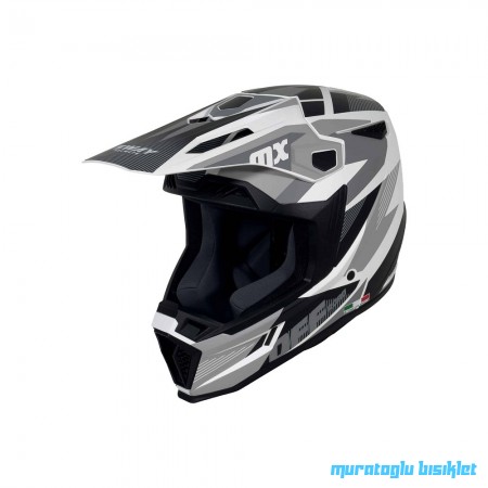 SWAY - FS-635 SHOT CROSS KASK - SİYAH GRİ BEYAZ - L BEDEN