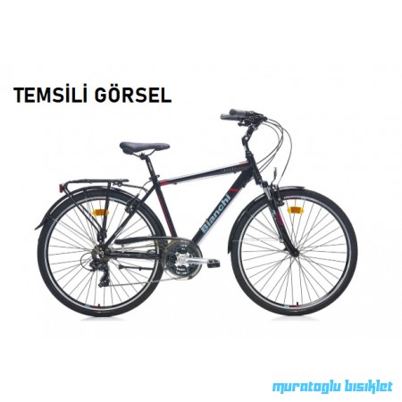 28J BİANCHİ TRAVEL 506 HD ŞEHİR BİSİKLETİ - SİYAH BEJ GRİ - 52 KADRO