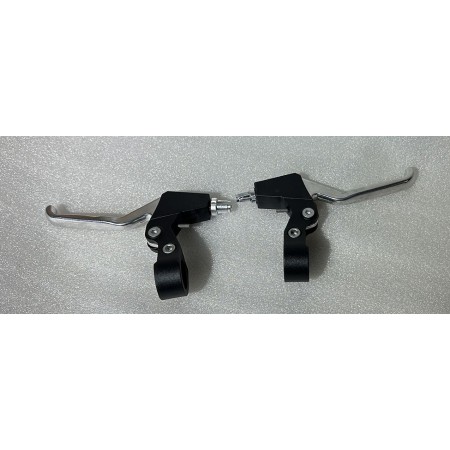 TAIWAN FREN KOLU HJ-327 ÇIFT V-FREN PLASTIK KELEPÇE, AL. KOL 3 PARMAK - SİYAH GÜMÜŞ