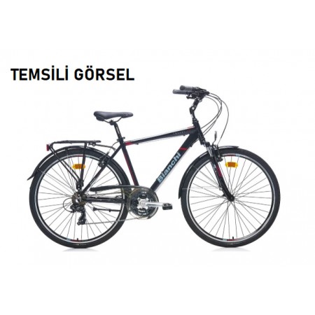 28J BİANCHİ TRAVEL 506 HD ŞEHİR BİSİKLETİ - SİYAH BEJ GRİ - 52 KADRO