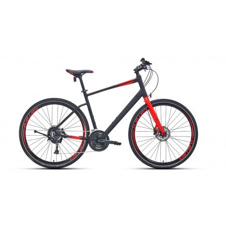 28J CARRARO SPORTIVE 328C ŞEHİR BİSİKLETİ - MAT SİYAH KIRMIZI - 48 KADRO