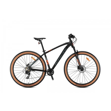 24J KRON XC 100 HD DAĞ BİSİKLETİ - MAT SİYAH TURUNCU FÜME - 33 KADRO