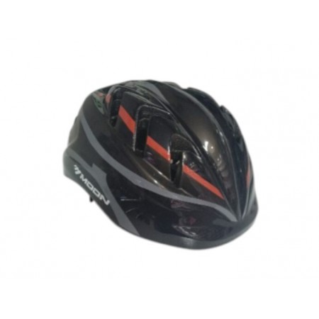 MOON MV-7 ÇOCUK KASK ÇİZGİ DESENLİ - SİYAH KIRMIZI  GRİ - S