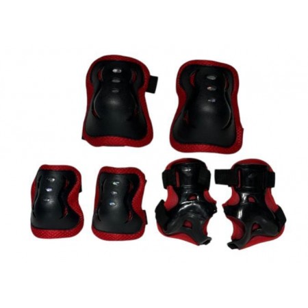 TEX ÇOCUK DİZLİK DİRSEKLİK SET   - KIRMIZI SİYAH