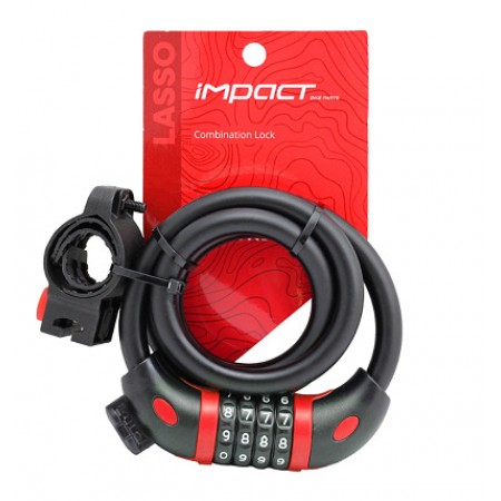 IMPACT Kilit - LASSO, 12x1000, Şifreli, Braketli, Kırmızı