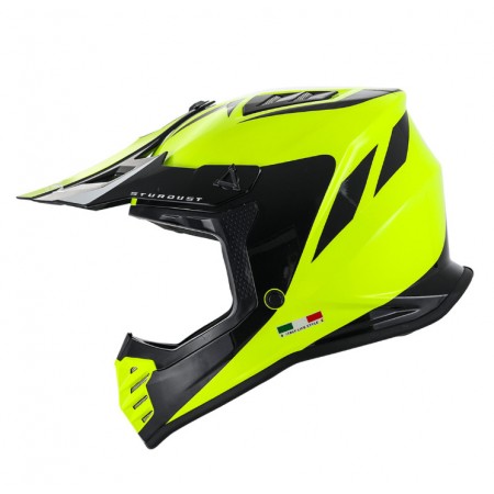 SWAY - FS-618 STARDUST CROSS KASK - PARLAK SARI SİYAH - LARGE BEDEN