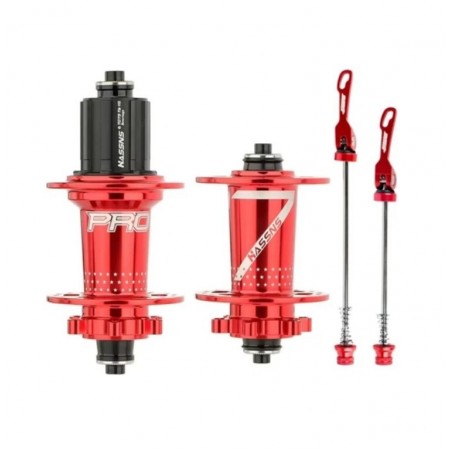 HASSNS Pro7 Ön Arka Göbek Seti 6Vida Rulmanlı - Kırmızı HASSNS Pro7 Ön Arka Göbek Seti 6Vida Rulmanlı - Kırmızı