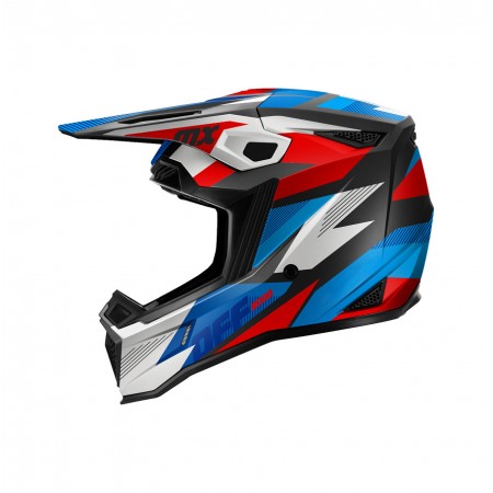 SWAY - FS-635 SHOT CROSS KASK - MAVİ KIRMIZI SİYAH BEYAZ - L BEDEN