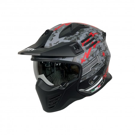 SWAY - FS-X2 TROOPER FULLFACE KASK - SİYAH KIRMIZI GRİ - MEDİUM BEDEN SWAY - FS-X2 TROOPER FULLFACE KASK - SİYAH KIRMIZI GRİ - MEDİUM BEDEN